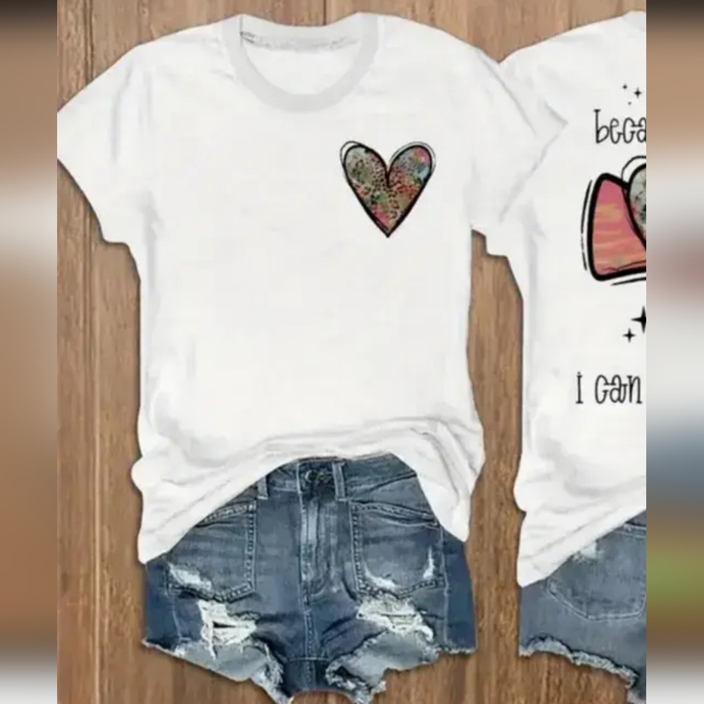 White Heart Graphic Kids T-Shirt